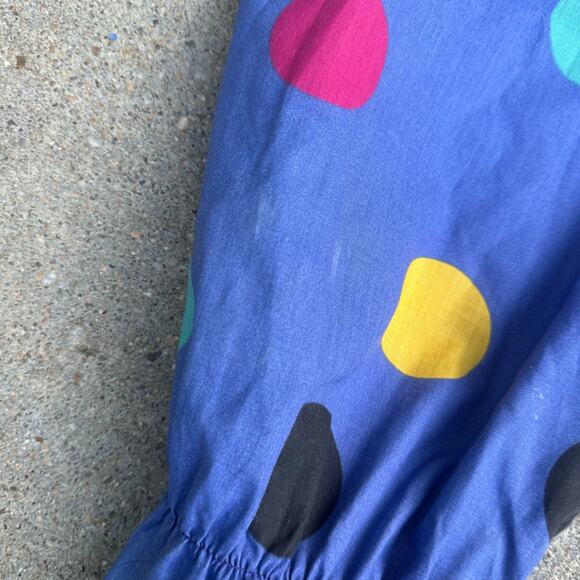 Vintage handmade blue Polkadot clown suit with pom detail on front MEDIUM? - Picture 11 of 13